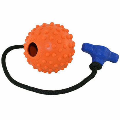 RAY ALLEN - Ball on a Rope in Orange, durable for dogs