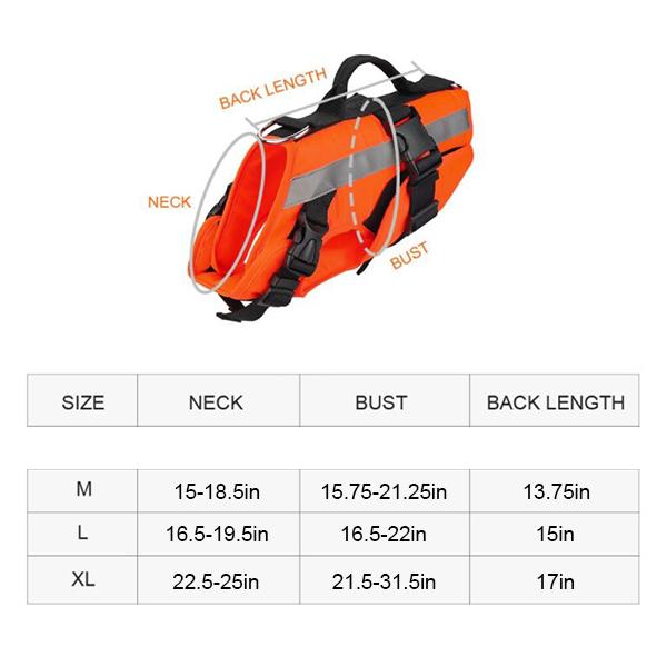 GSS - Reflective Dog Life Jacket With Handle in , durable Pet Collars & Harnesses for dogs