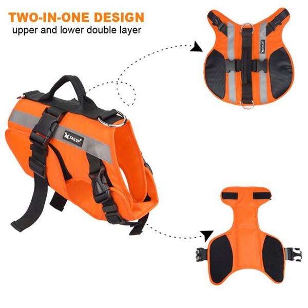 GSS - Reflective Dog Life Jacket With Handle in , durable Pet Collars & Harnesses for dogs