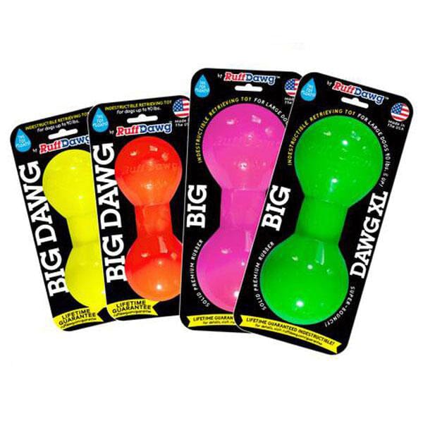 RUFF DAWG - Big Dawg Indestructible Rubber Floating Barbell Chew Toy - Guaranteed For Life in , durable Dog Toys for dogs