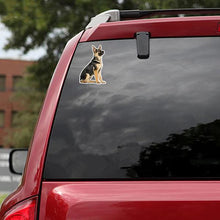 Sitting German Shepherd Puppy - Sticker in , durable Vehicle Decals for dogs