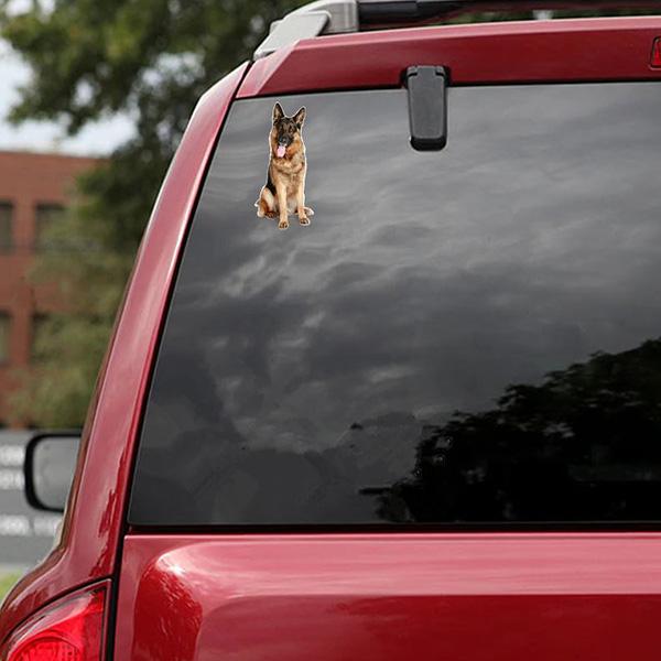 Sitting German Shepherd - Sticker in , durable Vehicle Decals for dogs
