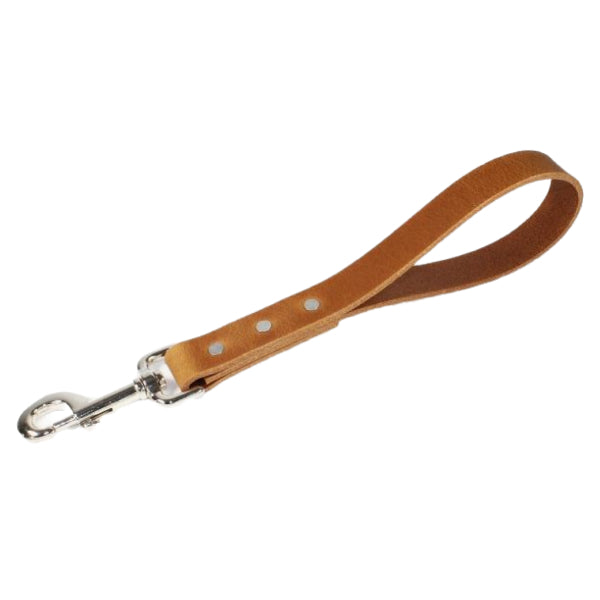 SLEEPY PUP - Thick Leather Traffic & Control Leash Pet Leashes Sleepy Pup 1 ft Brown 