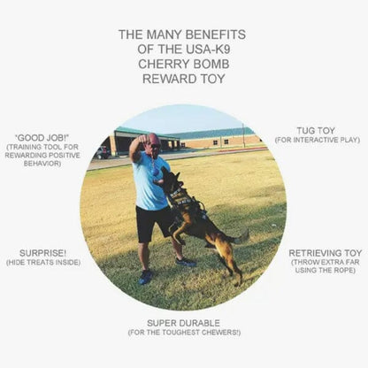 SODAPUP - USA-K9 Cherry Bomb Chew Toy/Reward Toy (Hollow) in , durable for dogs