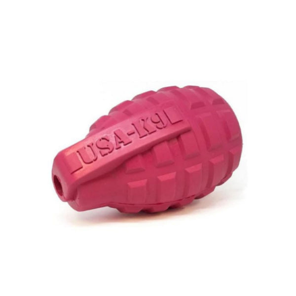 SODAPUP - USA-K9 Grenade Durable Rubber Chew Toy & Treat Dispenser Toys SodaPup MEDIUM (0-30 LBS) PINK 