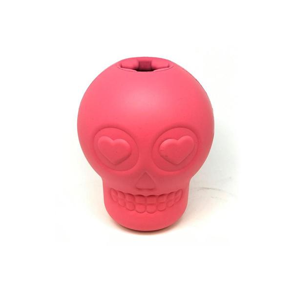 SODAPUP - Sugar Skull Durable Rubber Chew Toy & Treat Dispenser - LARGE 4.25" - PINK in , durable Dog Toys for dogs