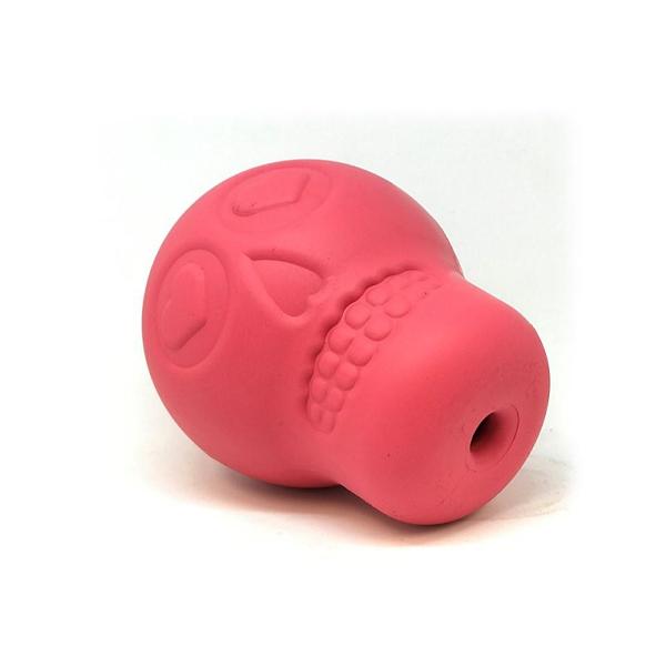 SODAPUP - Sugar Skull Durable Rubber Chew Toy & Treat Dispenser - LARGE 4.25" - PINK in , durable Dog Toys for dogs