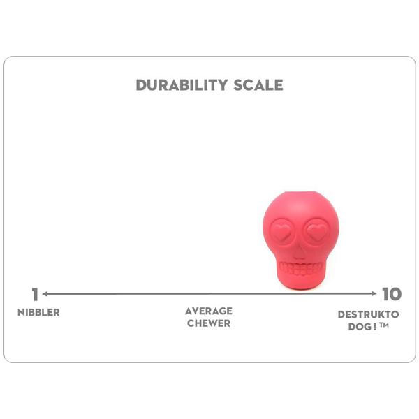 SODAPUP - Sugar Skull Durable Rubber Chew Toy & Treat Dispenser - LARGE 4.25" - PINK in , durable Dog Toys for dogs