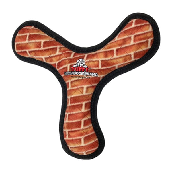 TUFFY - Mega Boomerang, Durable, Tough, Squeaky Dog Toy in Brick, durable Dog Toys for dogs