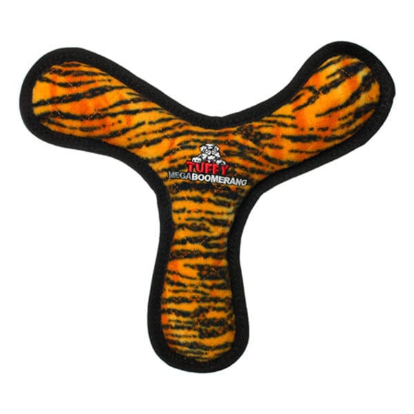 TUFFY - Mega Boomerang, Durable, Tough, Squeaky Dog Toy in Tiger, durable Dog Toys for dogs