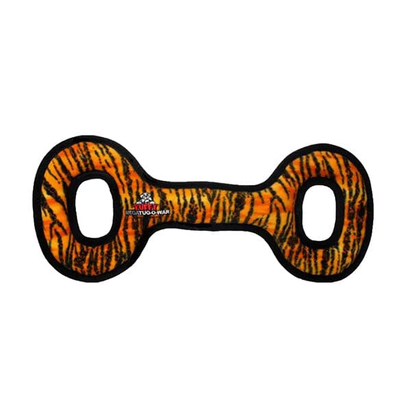 TUFFY - Mega Tug Oval, Durable, Tough, Squeaky Dog Toy in Tiger, durable Dog Toys for dogs