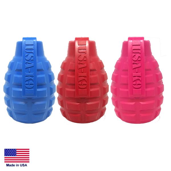 USA-K9 Stars and Stripes Ultra-Durable Rubber Chew Ball - Red