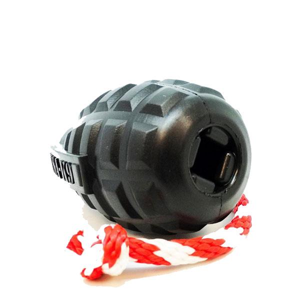 USA-K9 Magnum Grenade Durable Rubber Chew Toy, Treat Dispenser, Reward Toy, Tug Toy, And Retrieving Toy Toys German Shepherd Shop 