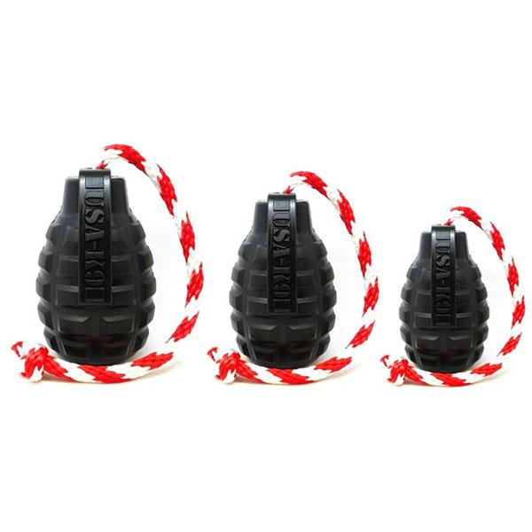 USA-K9 Magnum Grenade Durable Rubber Chew Toy, Treat Dispenser, Reward Toy, Tug Toy, And Retrieving Toy Toys German Shepherd Shop 