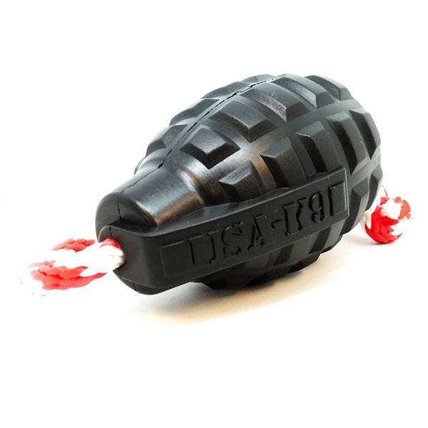 SODAPUP - USA-K9 Magnum Grenade Durable Rubber Chew Toy & Treat Dispenser in X-LARGE (60-90 LBS), durable Dog Toys for dogs