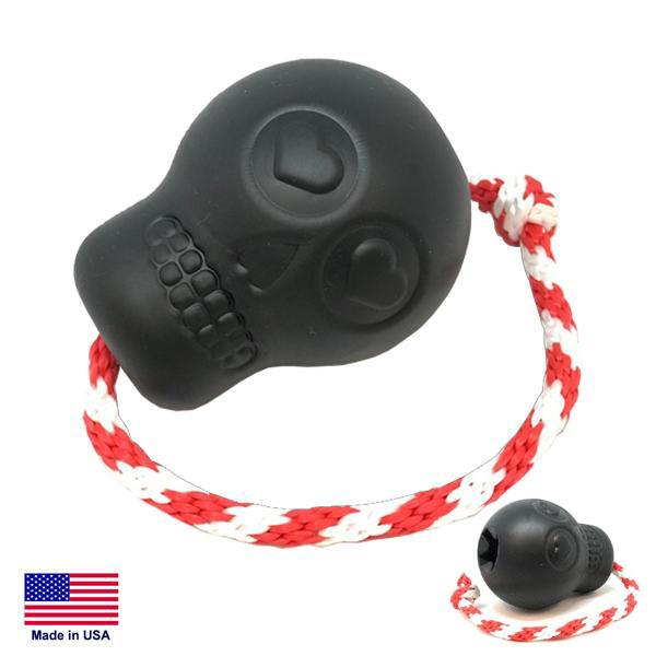 USA-K9 Magnum Skull Durable Rubber Chew Toy, Treat Dispenser, Reward Toy, Tug Toy, And Retrieving Toy 4.25” Toys German Shepherd Shop 