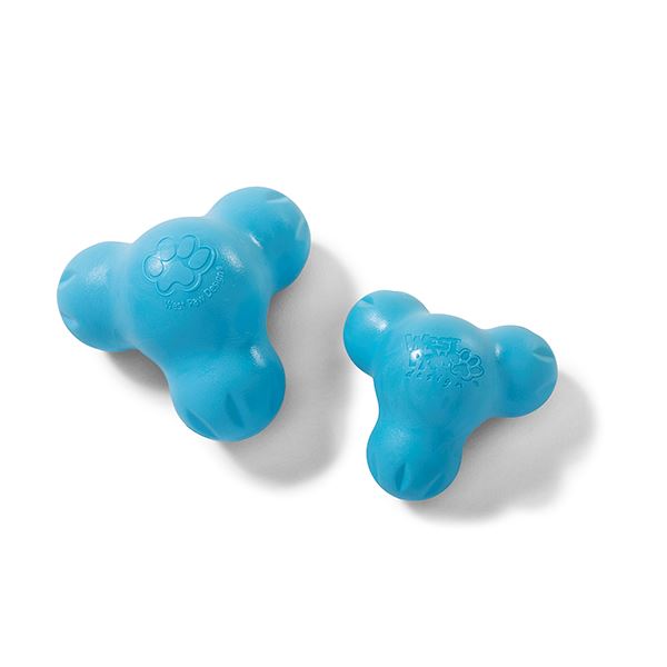 WEST PAW - Tux Tough Treat Dispensing Dog Chew Toy in Aqua Blue, durable Dog Toys for dogs